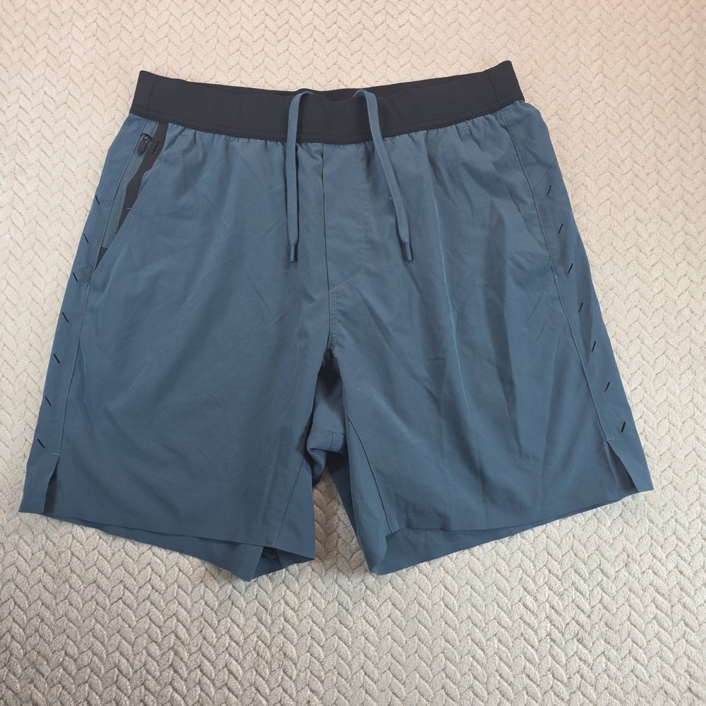 Ten Thousand Interval Shorts Mens Medium Blue Gray 7 Inch Inseam Training Gym
